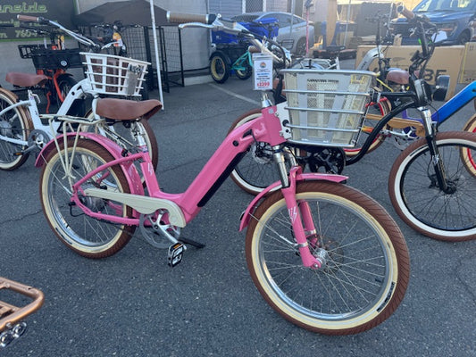 Electric Bike Company Model R upgraded bubble gum pink paint